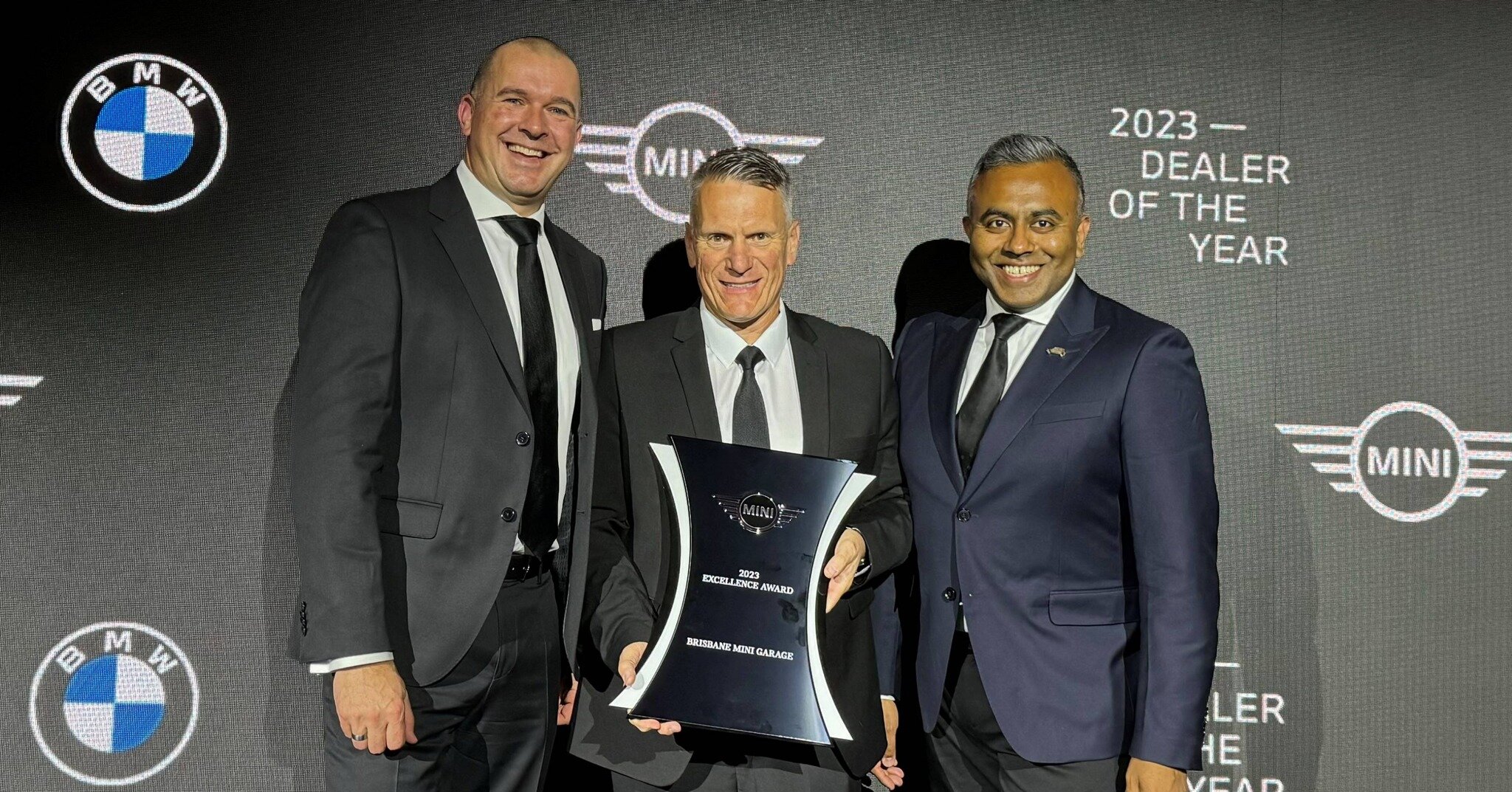 Left to right: Matt Schmidt General Manager MINI Australia & New Zealand, Gary Edwards Dealer Principal Brisbane MINI Garage, Marlon De Abreu Head of Sales MINI Australia & New Zealand